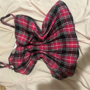 No Boundaries Red and Black Plaid Camisole